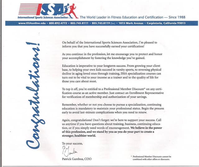 ISSA Congrats ISSA Congrats